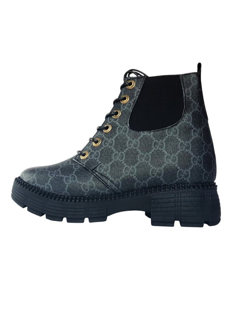 Women's safety ankle boots – leather with laces – comfortable rubber sole - Image 1